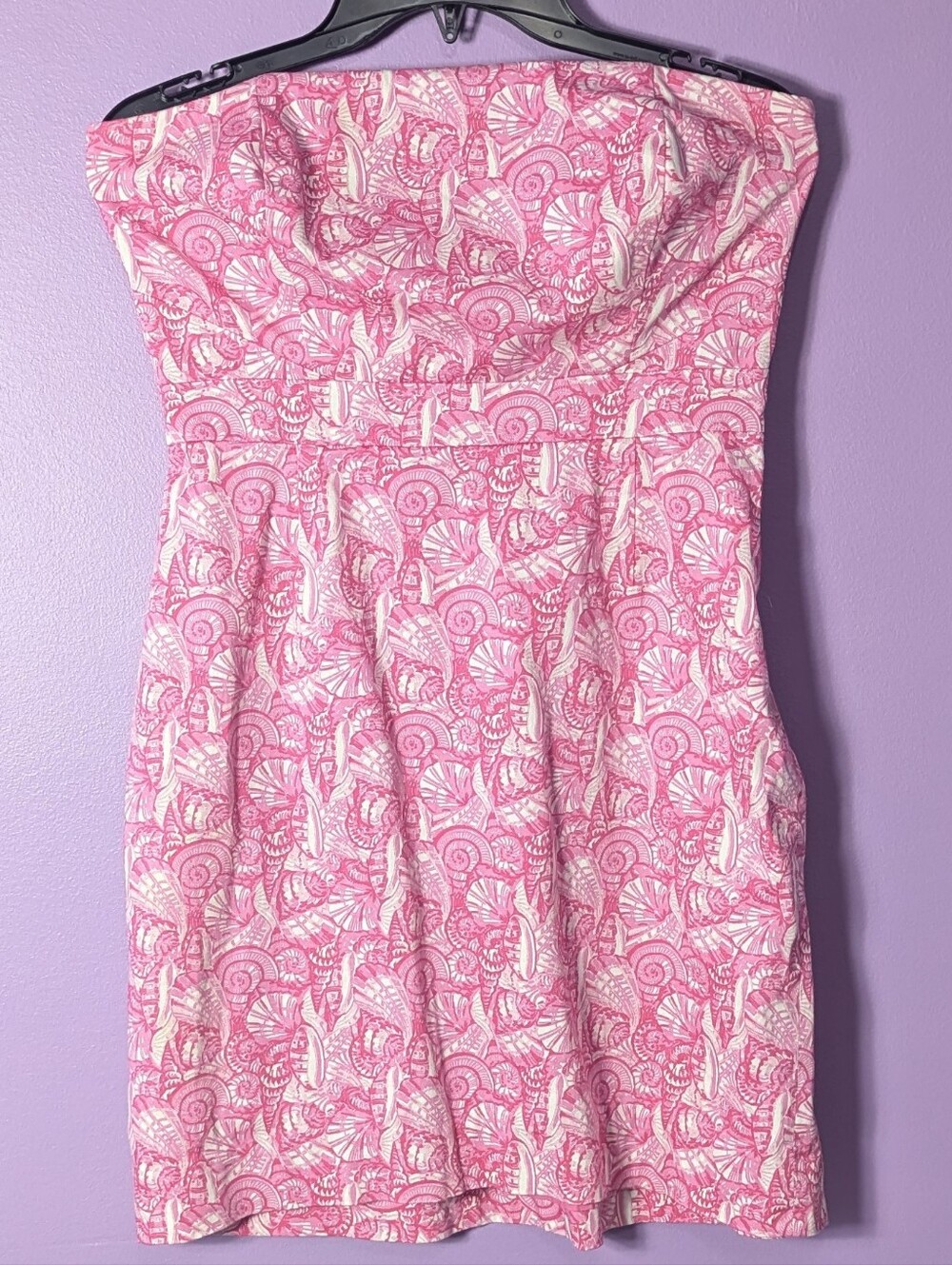VINEYARD VINES $178 Shells Allover Print Pink Strapless Dress Size 6